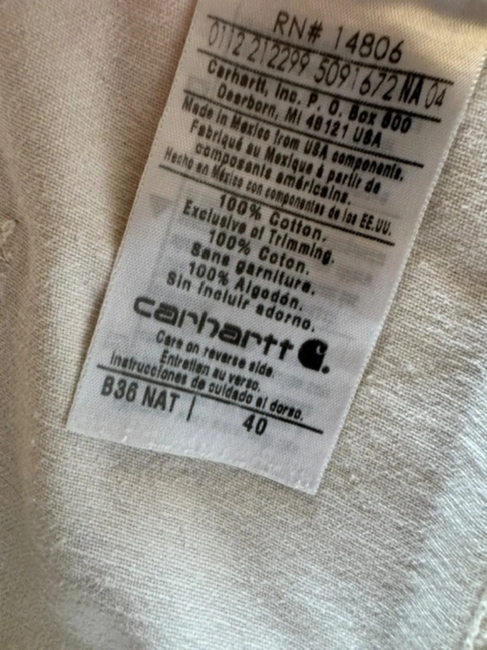 Carhartt cargo beige